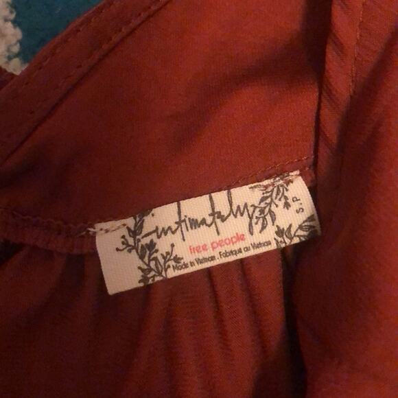 Free People Brand She’s A Natural Bodysuit Cherry Chai NWT Women's Small - Picture 3 of 5